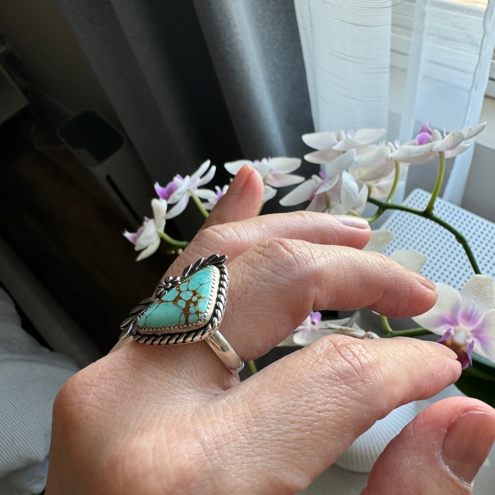Turquoise ring size 7. sterling silver